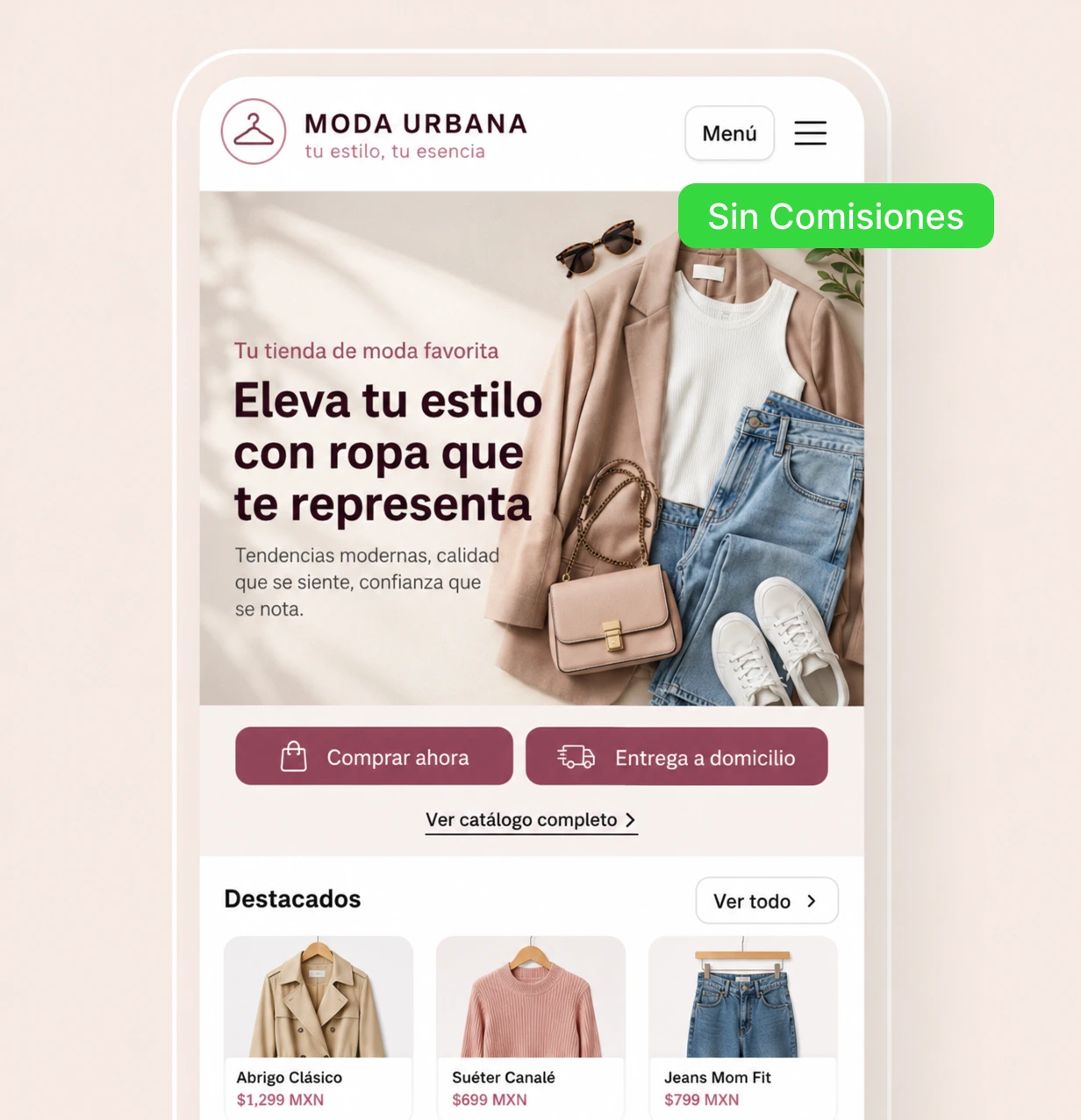Vista visual sobre ventas sin comisiones
